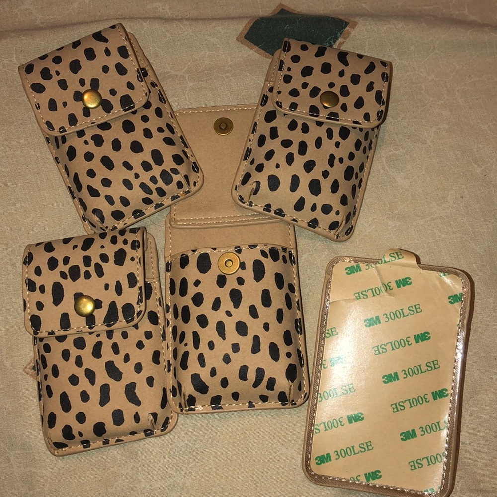 Leopard print cell phone card holder